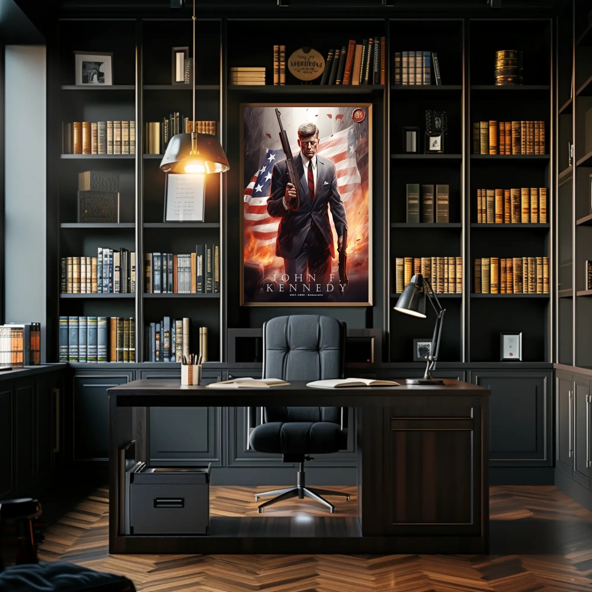 John F. Kennedy Illustrated Poster