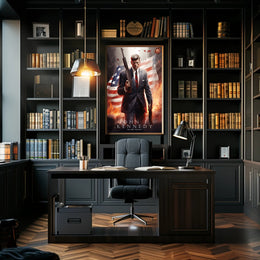John F. Kennedy Illustrated Poster