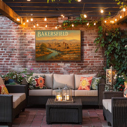 Bakersfield Oil Fields Vintage Poster Art