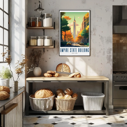 Empire State Building Autumn New York Street Poster
