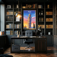 Leaning Tower of Pisa Scenic Art Travel Poster