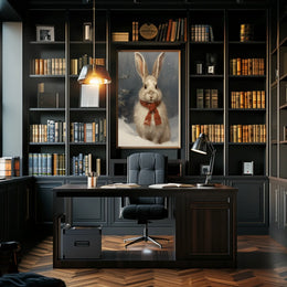 Winter Bunny Portrait Poster