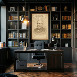 Benjamin Harrison 23rd President Sketch Poster Art Print Decor PosterGoat