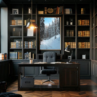 Serene Snowy Forest Pathway National Park Poster