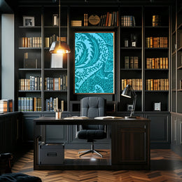 Intricate Teal Patterns Poster