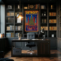 Detroit Light In The City Of Steel Poster