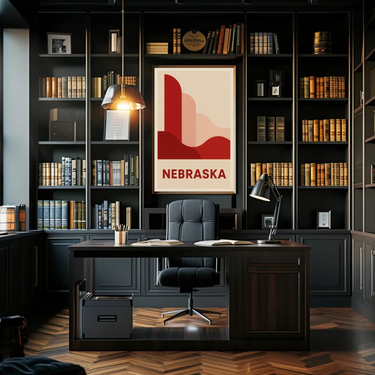 Nebraska Abstract Landscape Poster