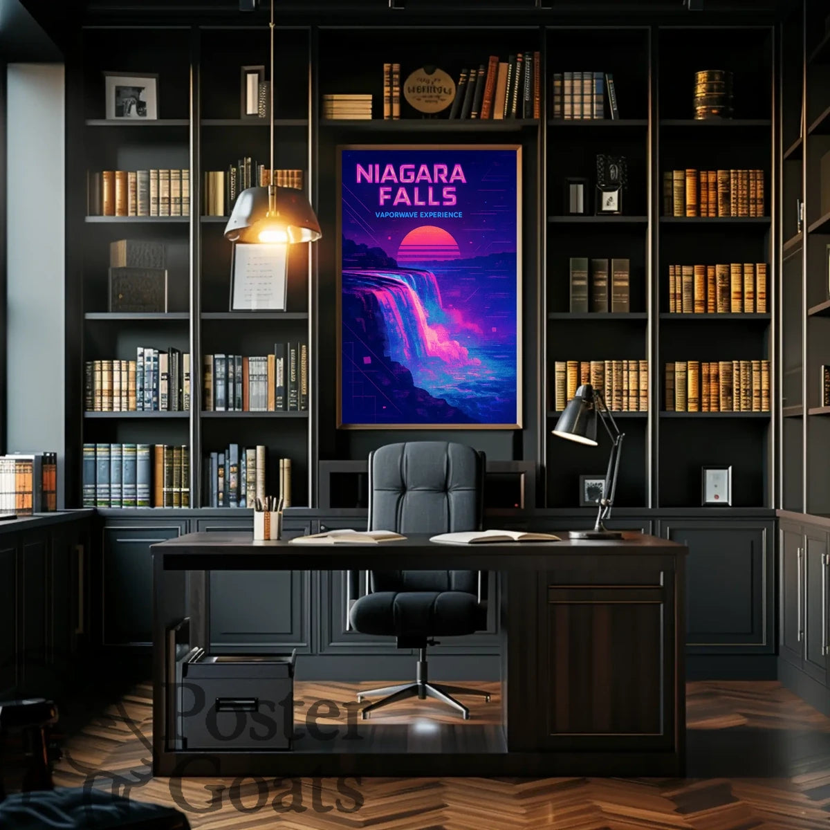Niagara Falls Vaporwave Retro-futuristic Artistic Poster