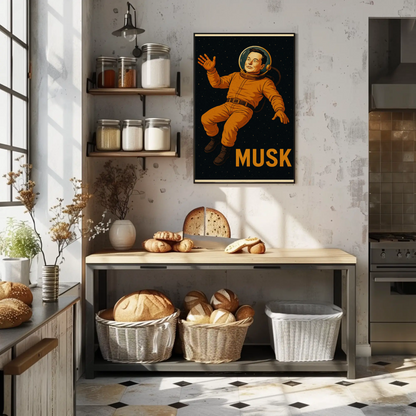 Musk Astronaut Space Portrait Conceptual Poster