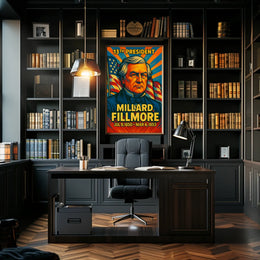 Millard Fillmore 13th President of the United States Colorful Comic Book Style Poster