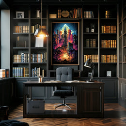 Vibrant Cityscape At Dusk Poster