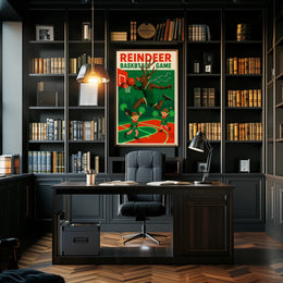Reindeer Basketball Game Poster