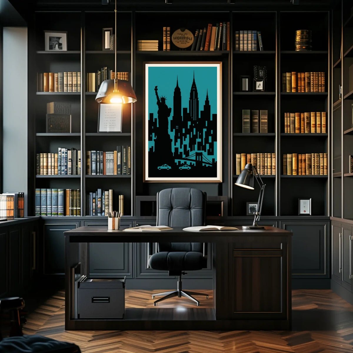 New York City Silhouette Poster Urban Wall Art Decor Gallery