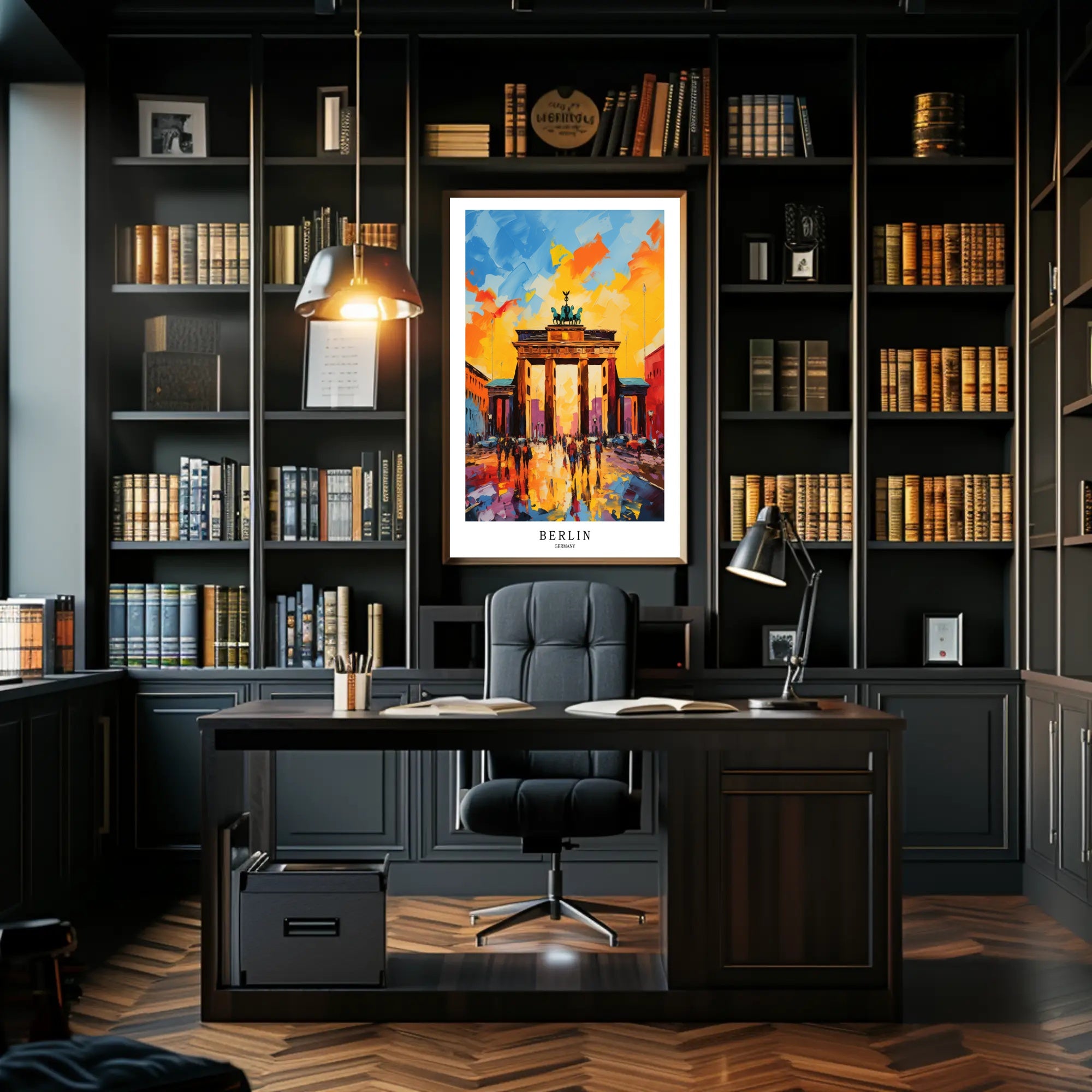 Berlin Brandenburg Gate Vibrant Urban Cityscape Abstract Artistic Poster PosterGoat
