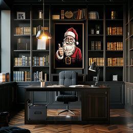 Santa Claus Cheerful Red Traditional Christmas Artwork Poster