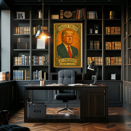 Trump Statesmanship Portrait Art Deco Patriotic Poster