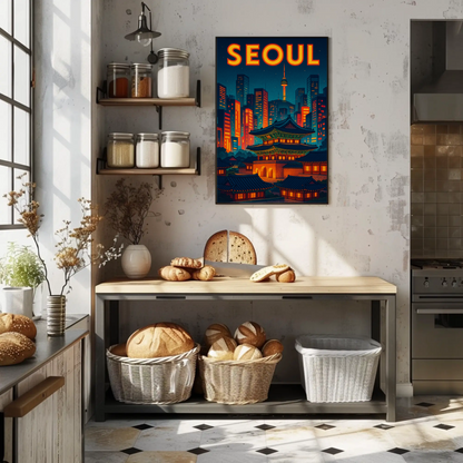 Seoul Palace and Tower Skyline Poster