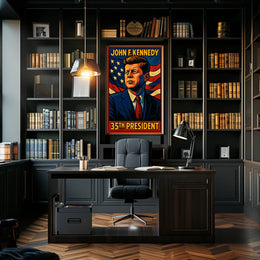 John F Kennedy 35Th President Poster Wall Art Vintage