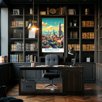 Mexico City Skyline Urban Marvel Cityscape Poster
