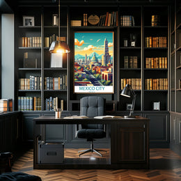 Mexico City Skyline Urban Marvel Cityscape Poster