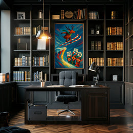 Reindeer Ski Jump Spectacle Poster