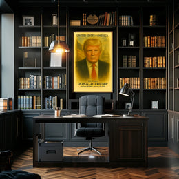 Donald Trump 45th President of the United States Vintage Watercolor Poster