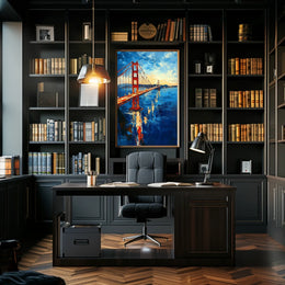 Golden Gate Bridge Sunset Scenic Artwork Home Decor Poster