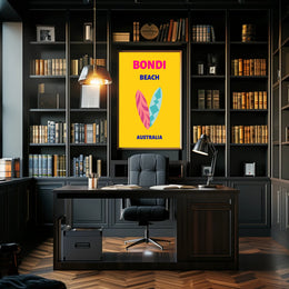 Bondi Beach Retreat Surfboards Travel Poster PosterGoat