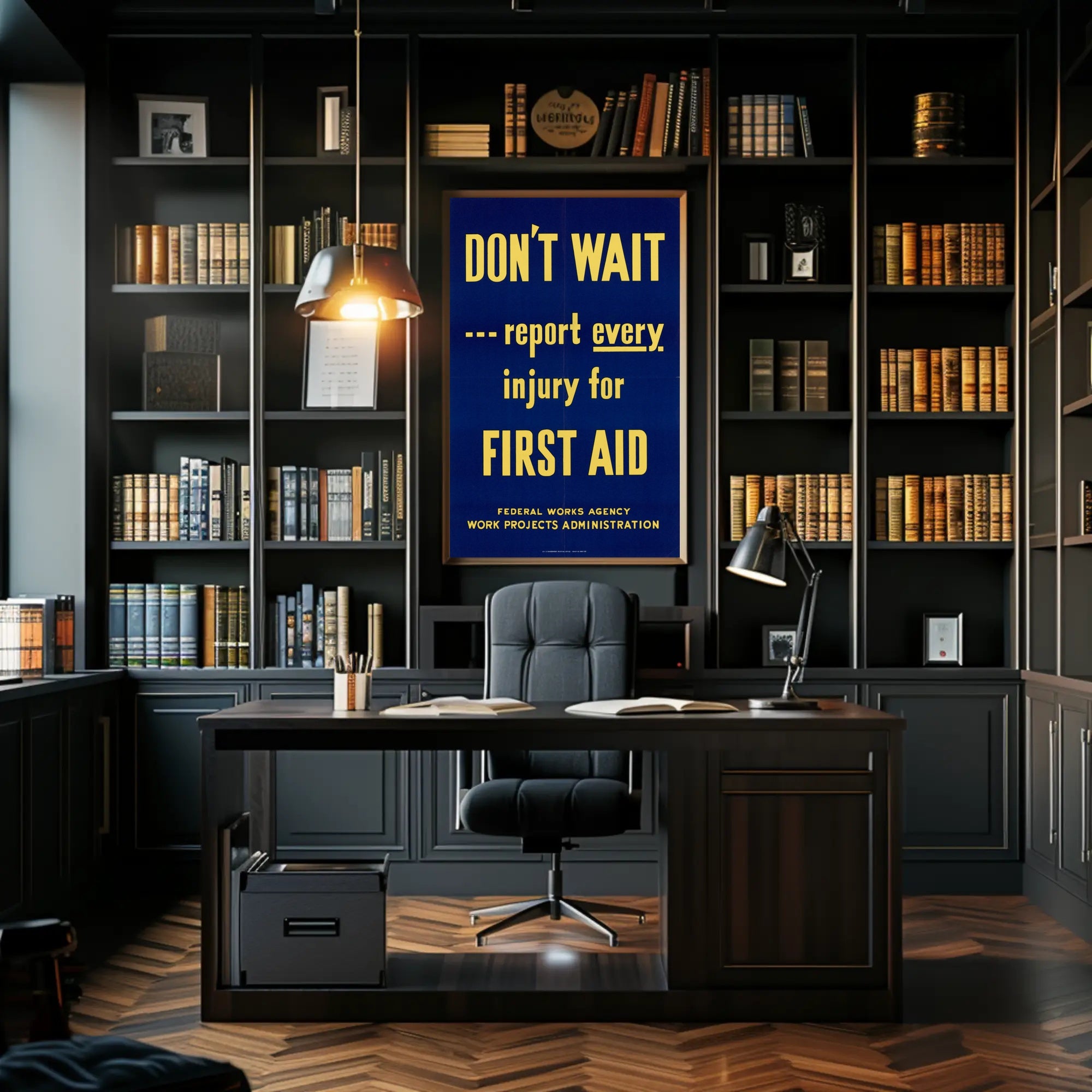 Workplace Safety Awareness: Mid-Century Propaganda Poster PosterGoat