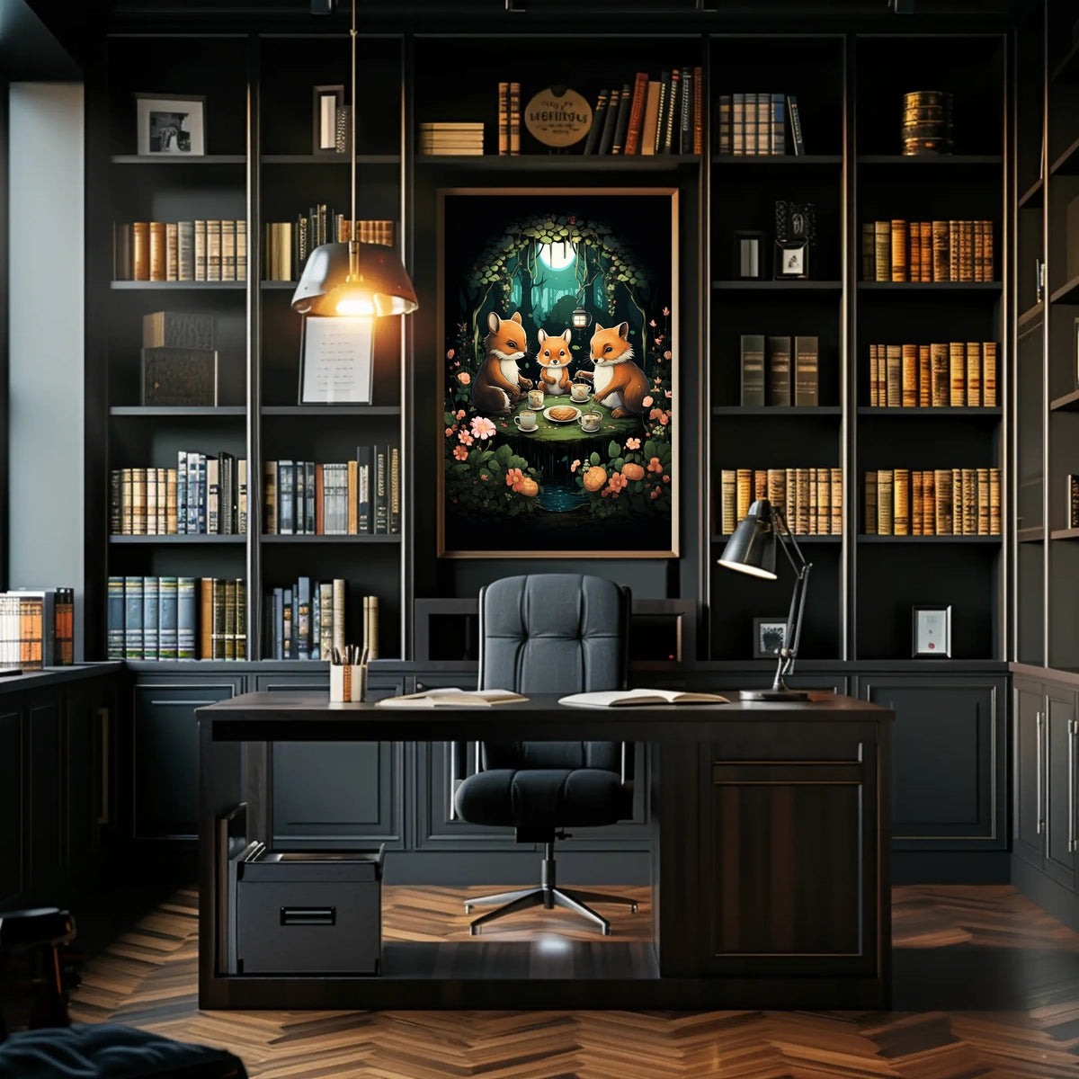 Whimsical Woodland Foxes Enchanted Tea Party Poster