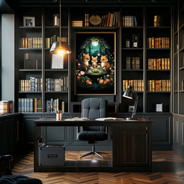 Whimsical Woodland Foxes Enchanted Tea Party Poster