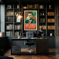 Kennedy 35th President Heritage Midcentury Poster