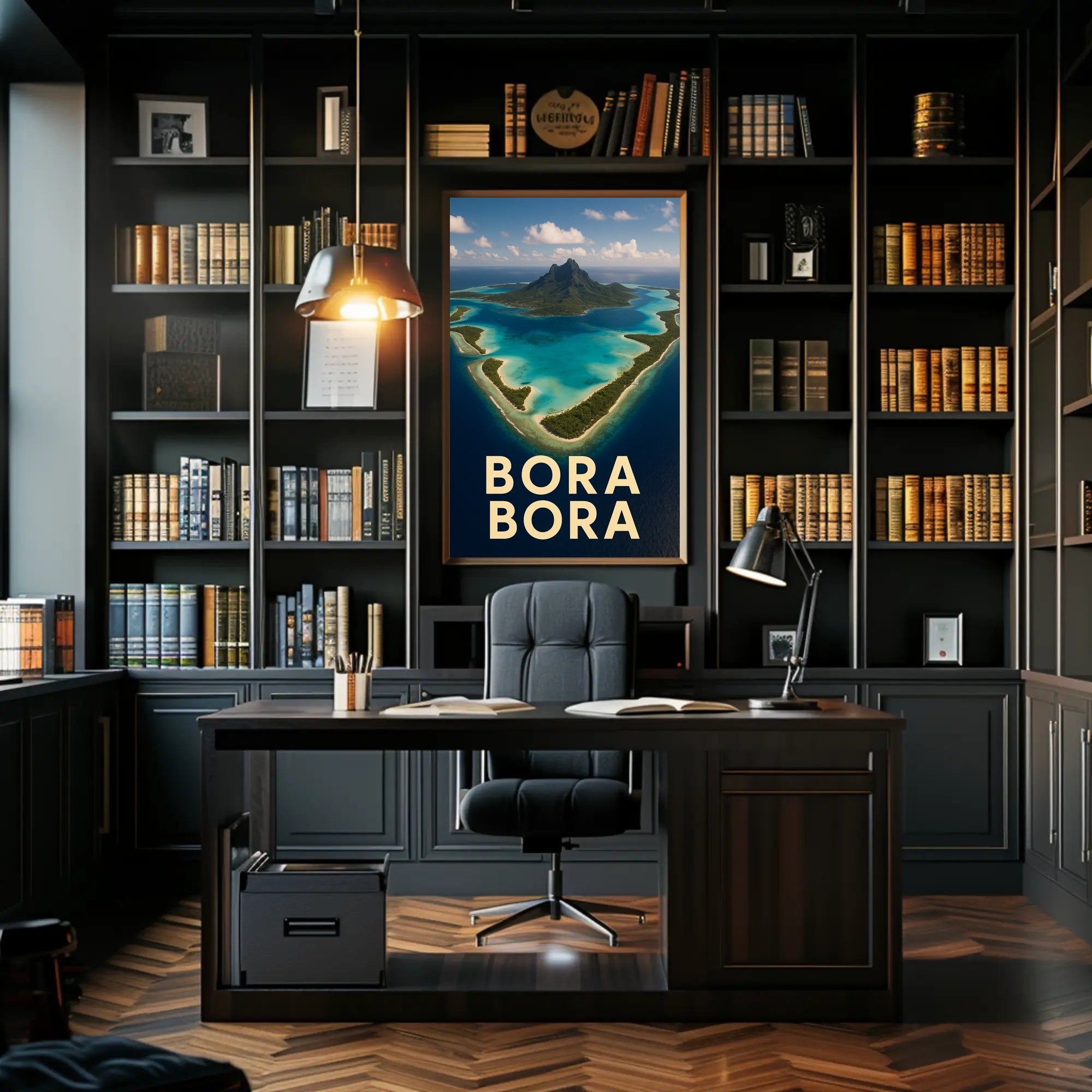 Bora Bora: Serene Aerial View Travel Poster PosterGoat