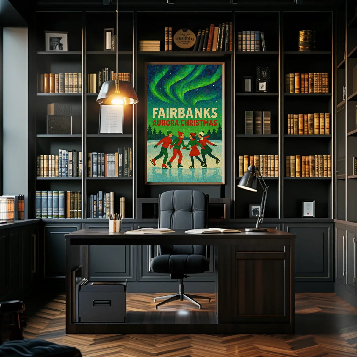 Fairbanks Aurora Christmas Poster