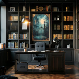 Moonlit Gothic Gate Poster