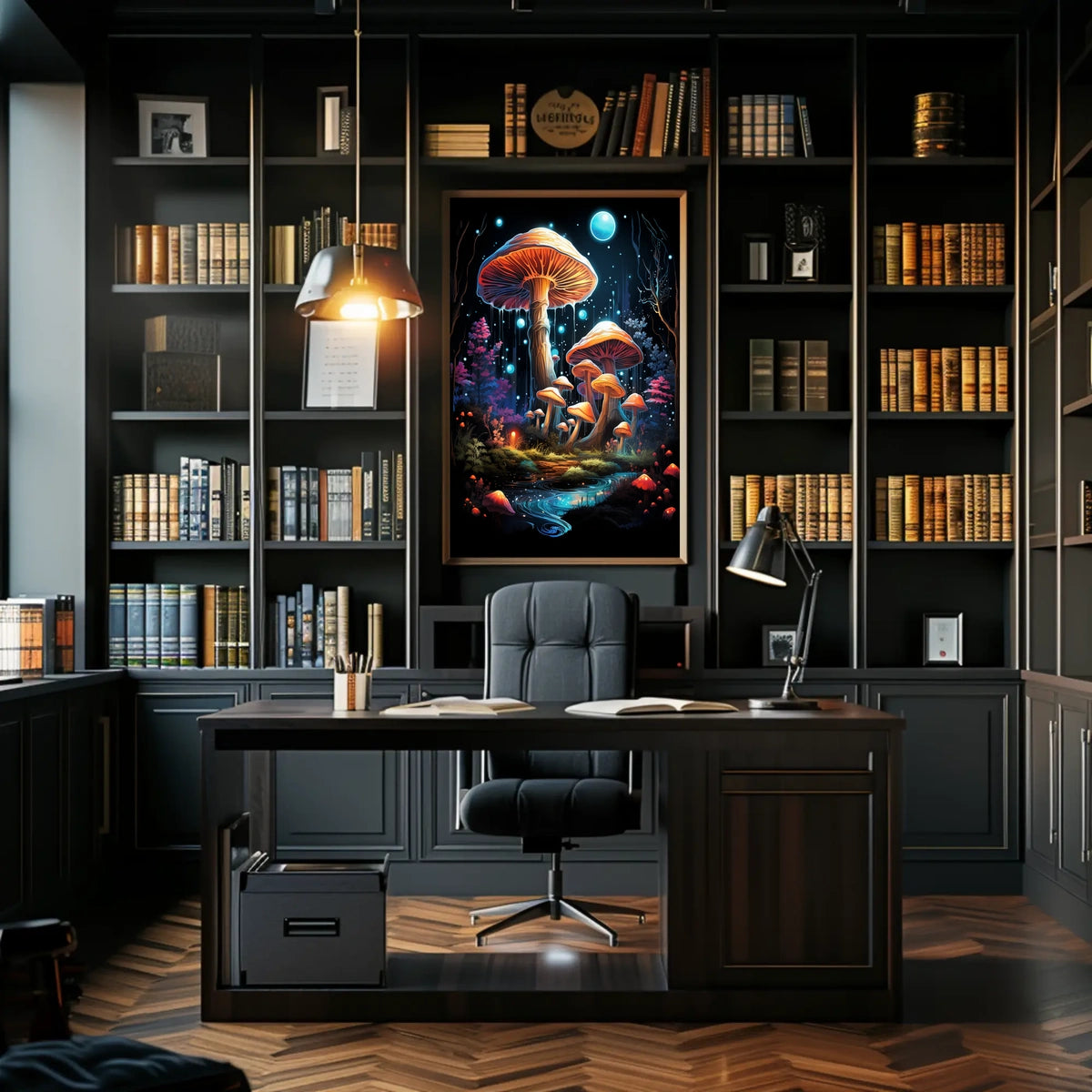 Mystical Luminescent Forest Fantasy Art Poster