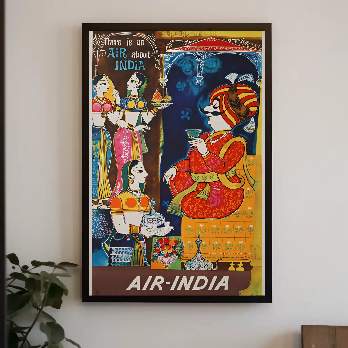 Air India Maharaja Hospitality Royal Palace Vintage Travel Poster