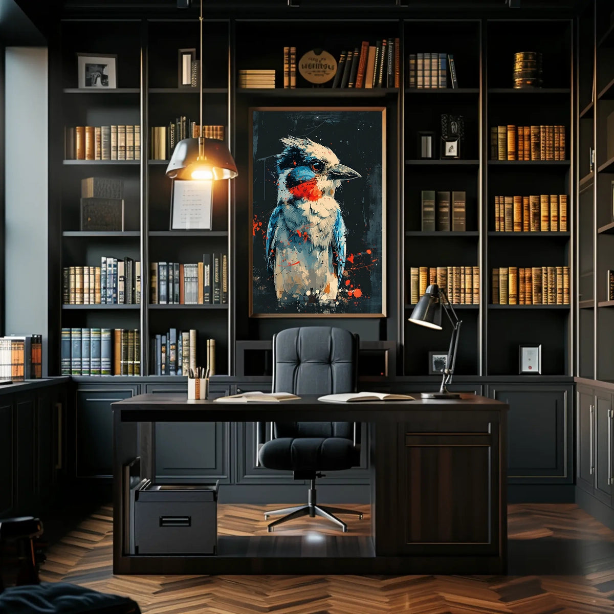 Vibrant Abstract Bird Art Poster for Modern Spaces