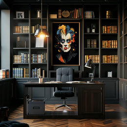 Abstract Artistic Poster with Geometric Shapes and Bold Colors