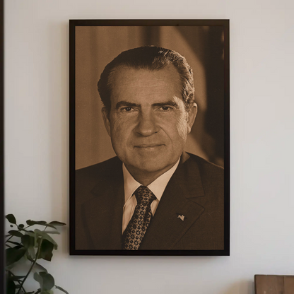 Richard Nixon 37th President Sepia Photo