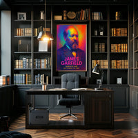 James A. Garfield 20th President of the United States Neon Gradient Overlay Poster