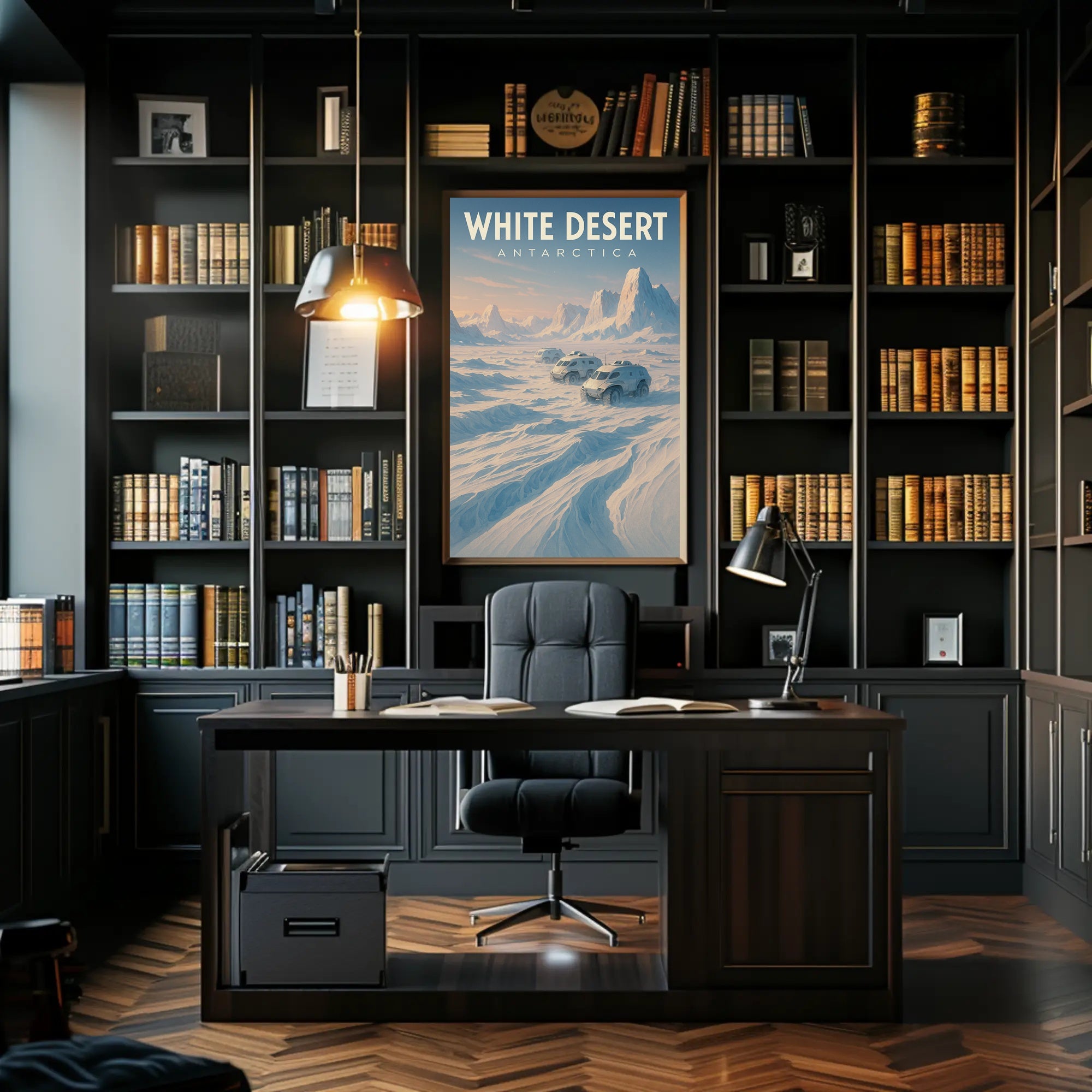 White Desert Antarctica Adventure Futuristic Sci-Fi Poster