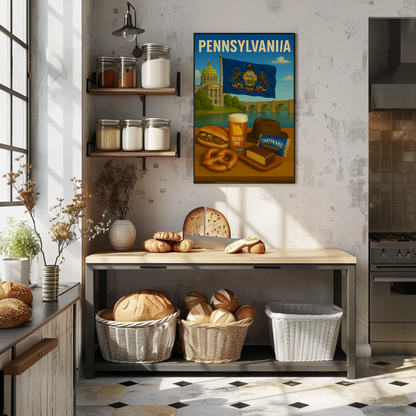 Pennsylvania Pretzel TastyKake Capitol Sandwich Travel Poster