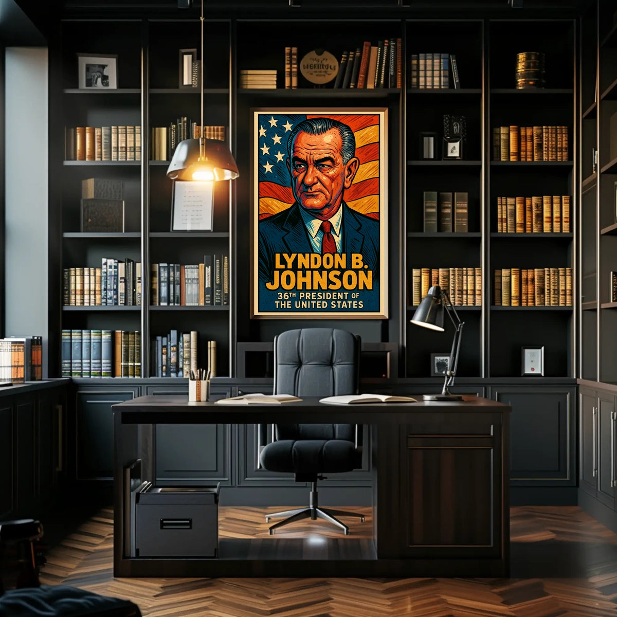 Lyndon B Johnson 36th President Poster Wall Art Decor