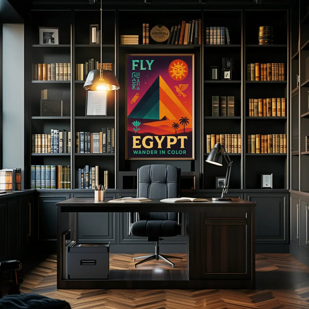 Egyptian Adventure Vibrant Pyramids Travel Poster PosterGoat