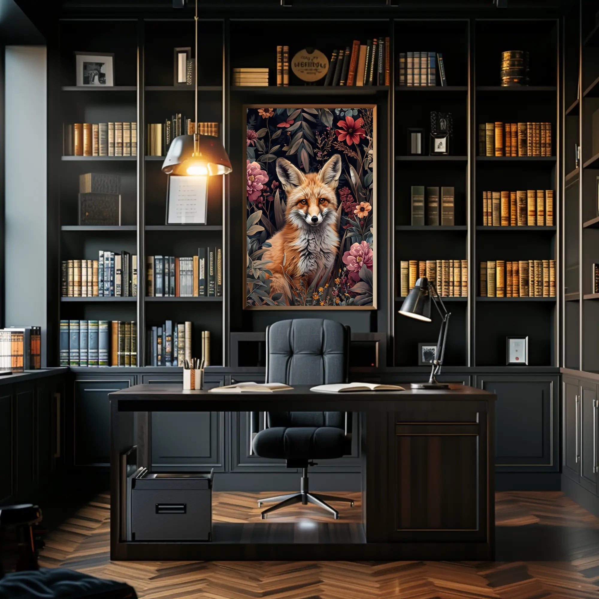 Fox in Floral Wonderland Poster Wall Art