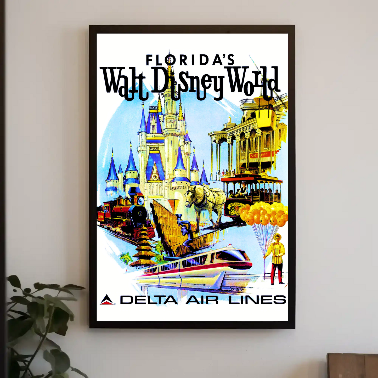 Disney World Florida Air Lines Travel Poster