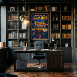 Vintage Los Angeles Poster: Hollywood Glamour & Classic Cars