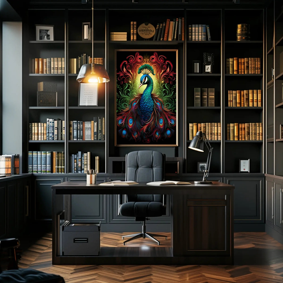 Majestic Peacock Art Poster