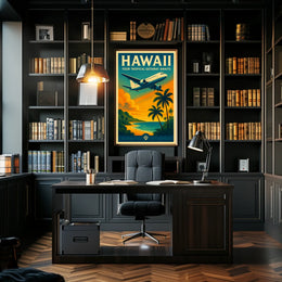 Hawaii Tropical Adventure Vintage Travel Poster